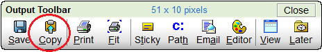 output toolbar Copy