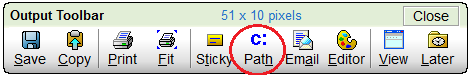 output toolbar Path