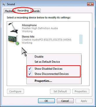 Show Disabled Devices Vista